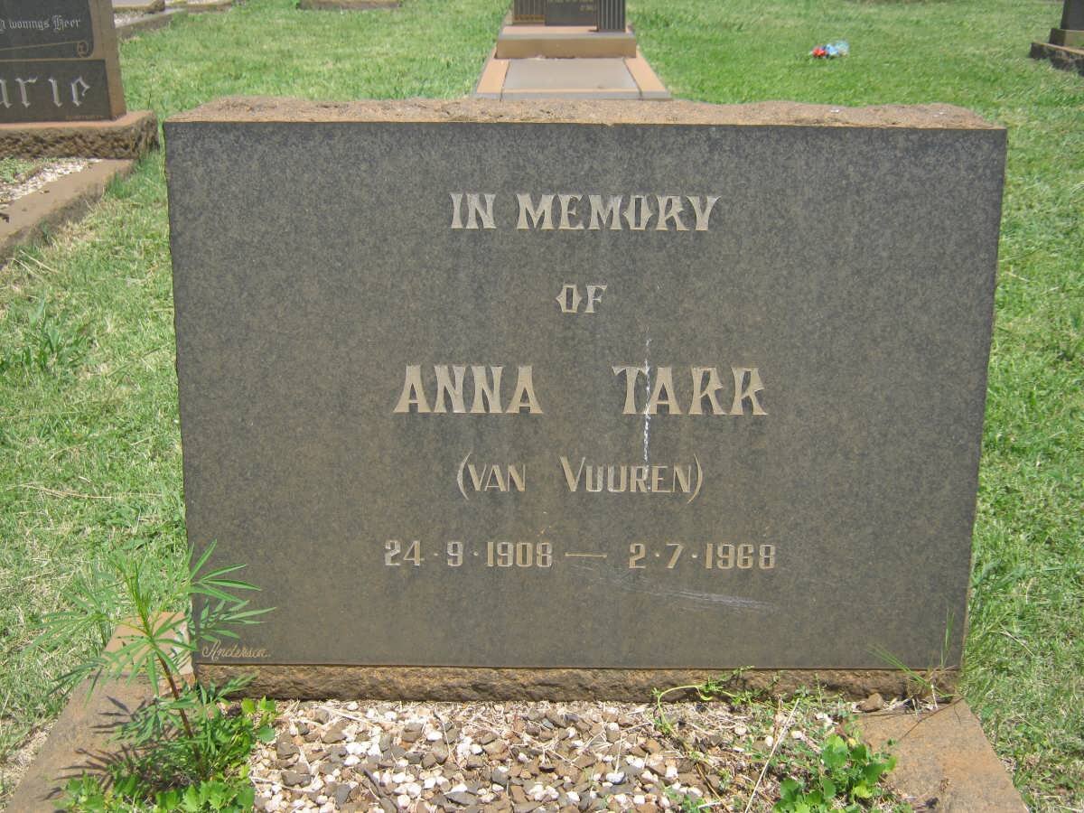 TARR Anna nee VAN VUUREN 1908-1968