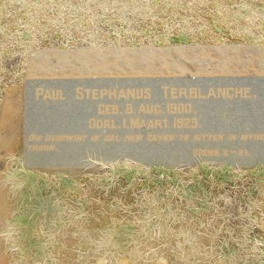 TERBLANCHE Paul Stephanus 1900-1929