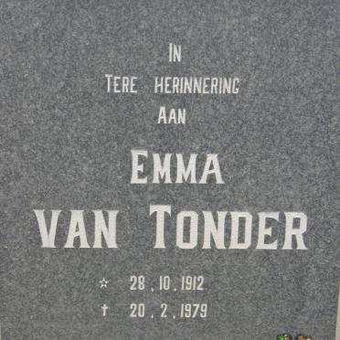 TONDER Emma, van 1912-1979