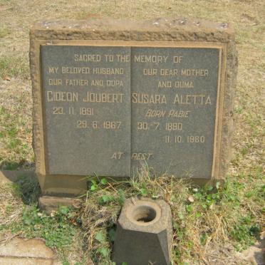 TOIT Gideon Joubert, du 1891-1967 &amp; Susara Aletta RABIE 1890-1980