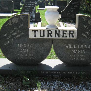 TURNER Henry Carl 1913-1989 &amp; Wilhelmina Maria 1908-1986