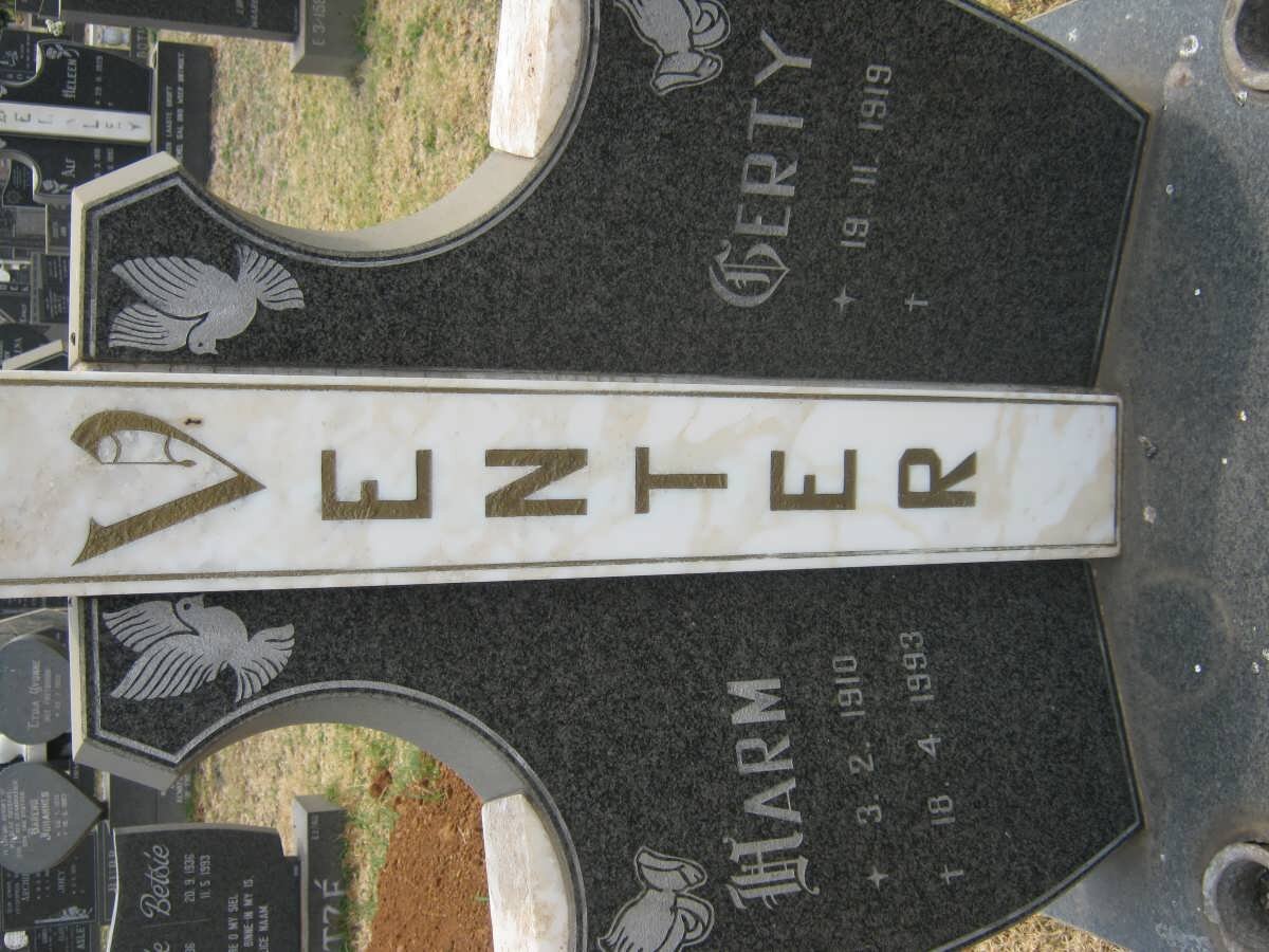 VENTER Harm 1910-1993 &amp; Gerty 1919-