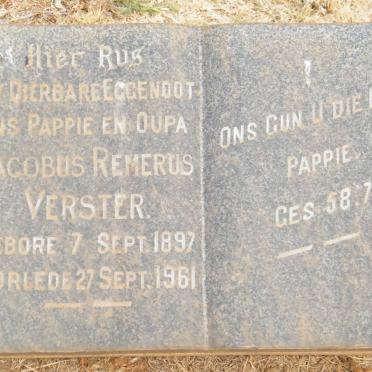 VERSTER Jacobus Remerus 1897-1961