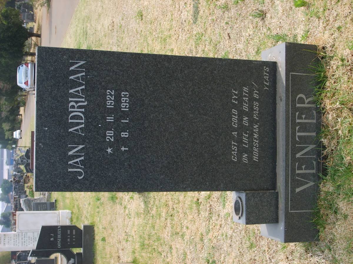 VENTER Jan Adriaan 1922-1993