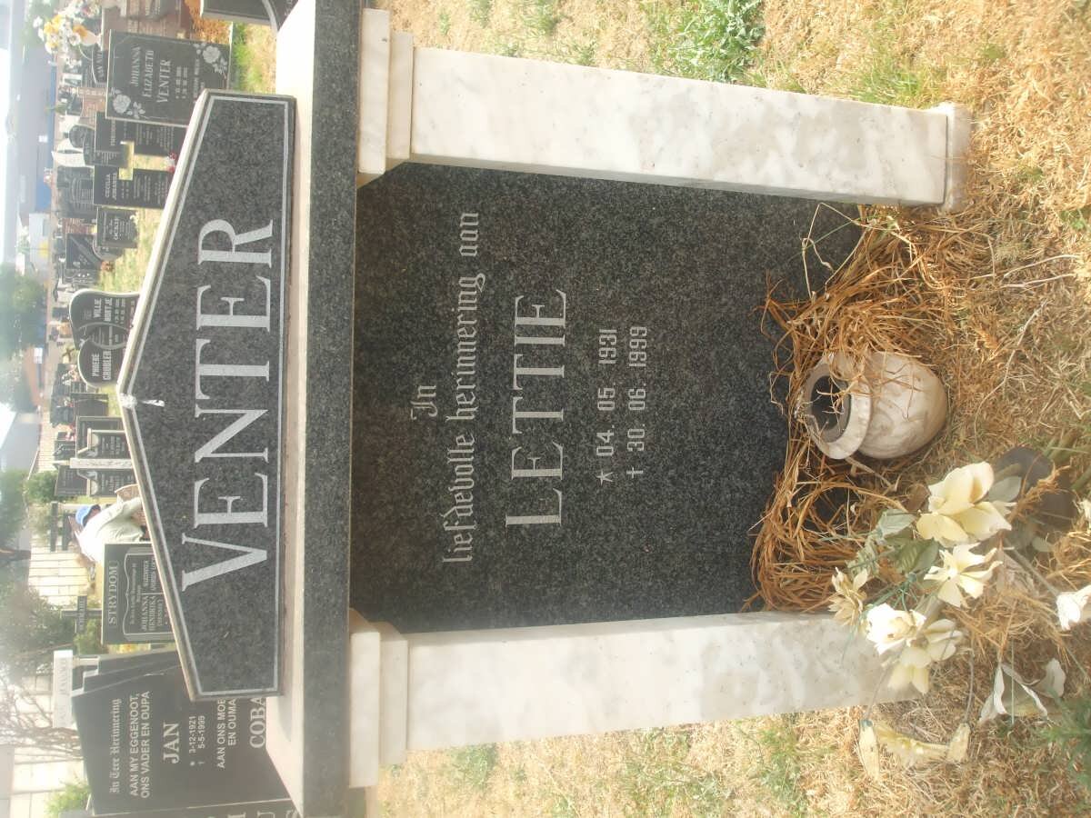 VENTER Aletta Sophia 1931-1999