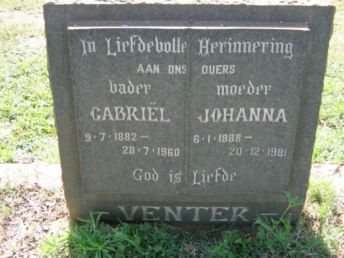 VENTER Gabriël 1882-1960 &amp; Johanna 1888-1981