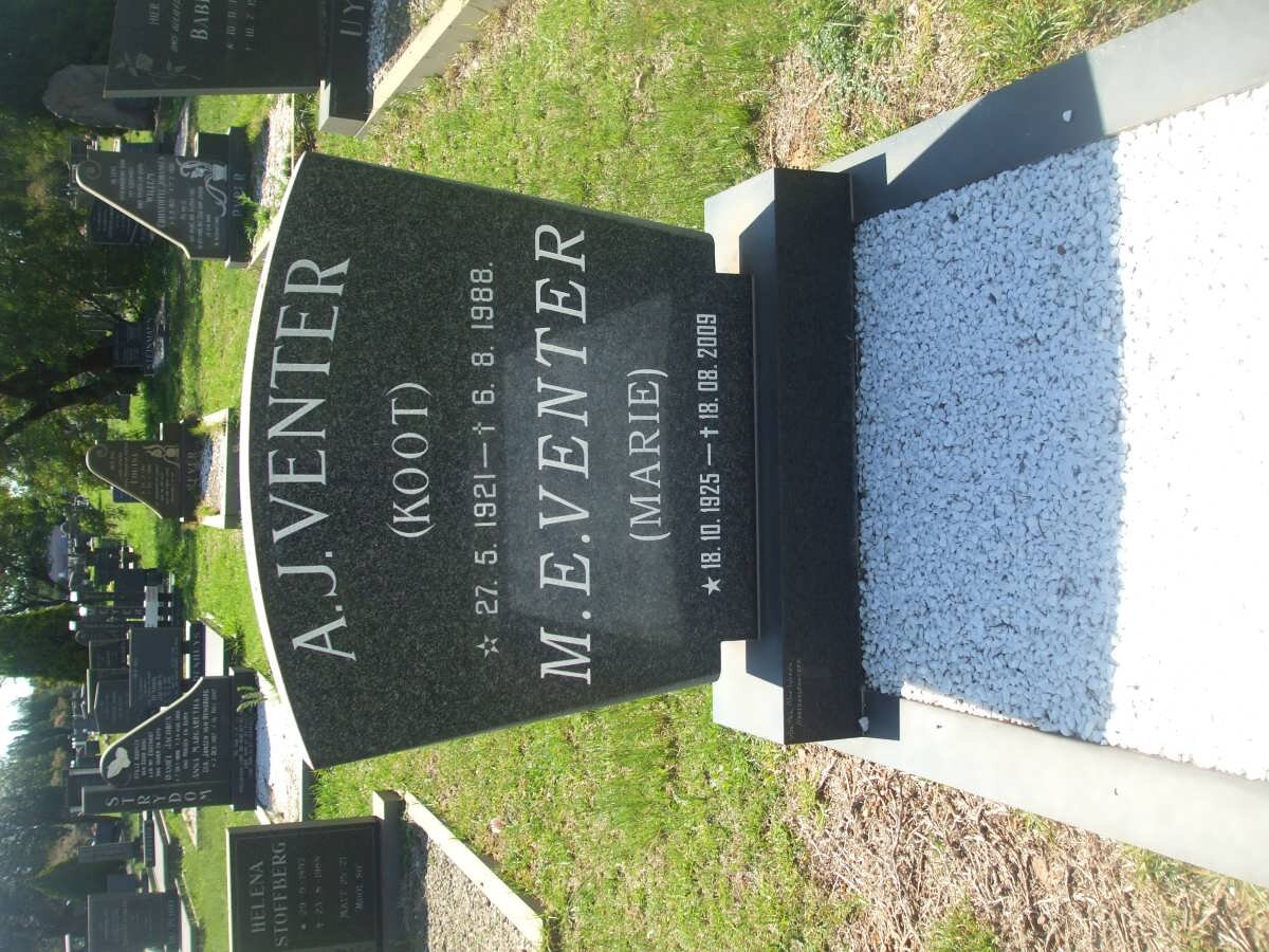 VENTER A.J. 1921-1988 &amp; M.E. 1925-12009