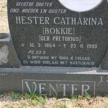 VENTER Hester Catharina nee PRETORIUS 1954-1993
