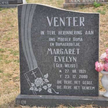 VENTER Margaret Evelyn nee WEISS 1921-2000
