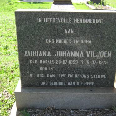 VILJOEN Adriana Johanna nee BAKKES 1899-1975