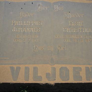 VILJOEN Phillippus Johannes 1891-1961 &amp; Elsie Christina ESTERHUIZEN 1891-1977