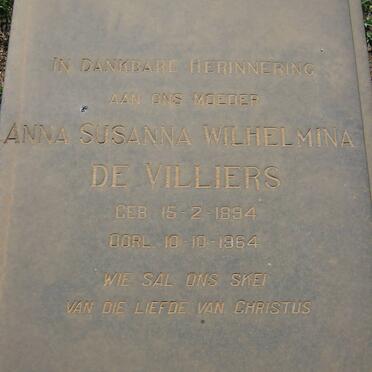 VILLIERS Anna Susanna Wilhelmina, de 1894-1964