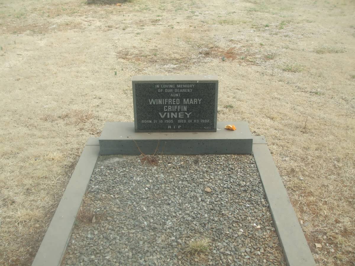 VINEY Winifred Mary Griffin 1905-1992