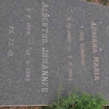 VILJOEN Albertus Johannes 1904-1993 &amp; Adriana Maria COMBRINK 1905-1969