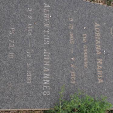 VILJOEN Albertus Johannes 1904-1993 &amp; Adriana Maria COMBRINK 1905-1969