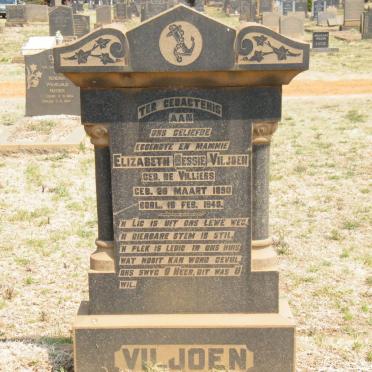 VILJOEN Elizabeth nee DE VILLIERS 1890-1948