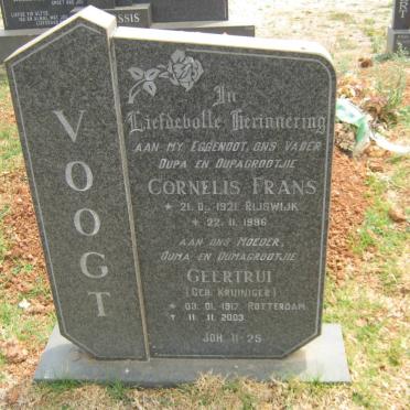 VOOGT Cornelis Frans 1921-1996 &amp; Geertrui KRUINIGER 1917-2003