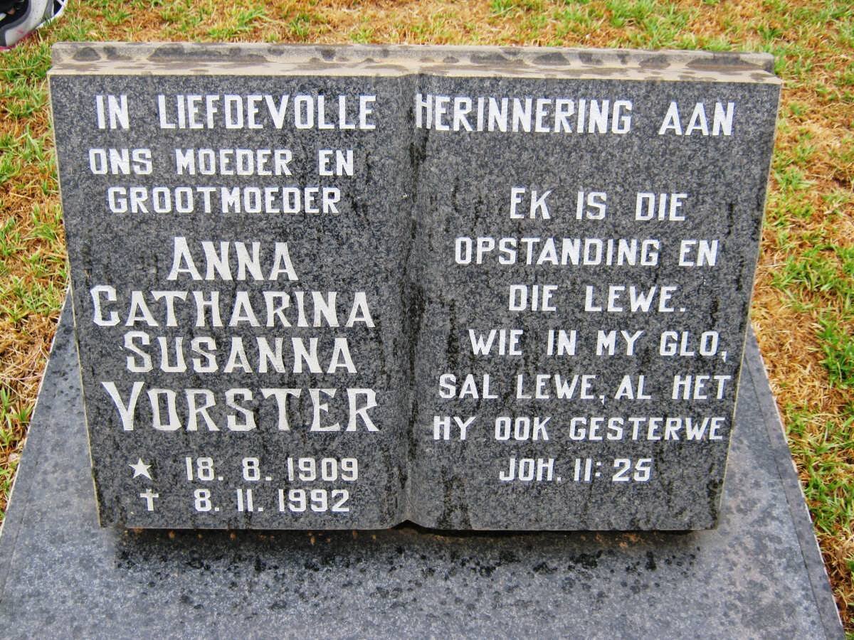 VORSTER Anna Catharina Susanna 1909-1992