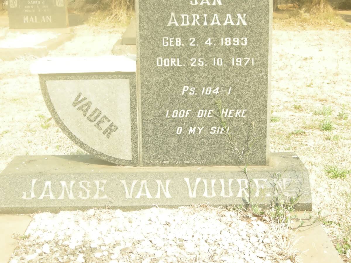 VUUREN Jan Adriaan, Janse van 1893-1971