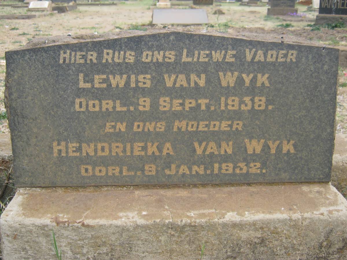 WYK Lewis Johannes, van -1938 &amp; Hendrieka Christina KOTZE-1932