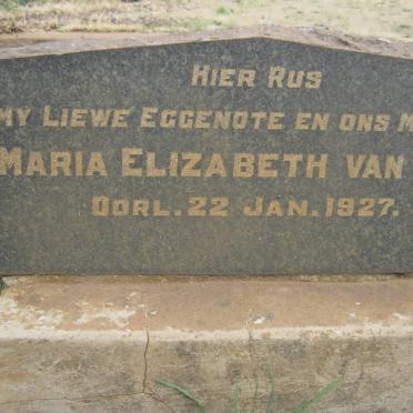 WYK Maria Elizabeth, van nee BESTER -1927