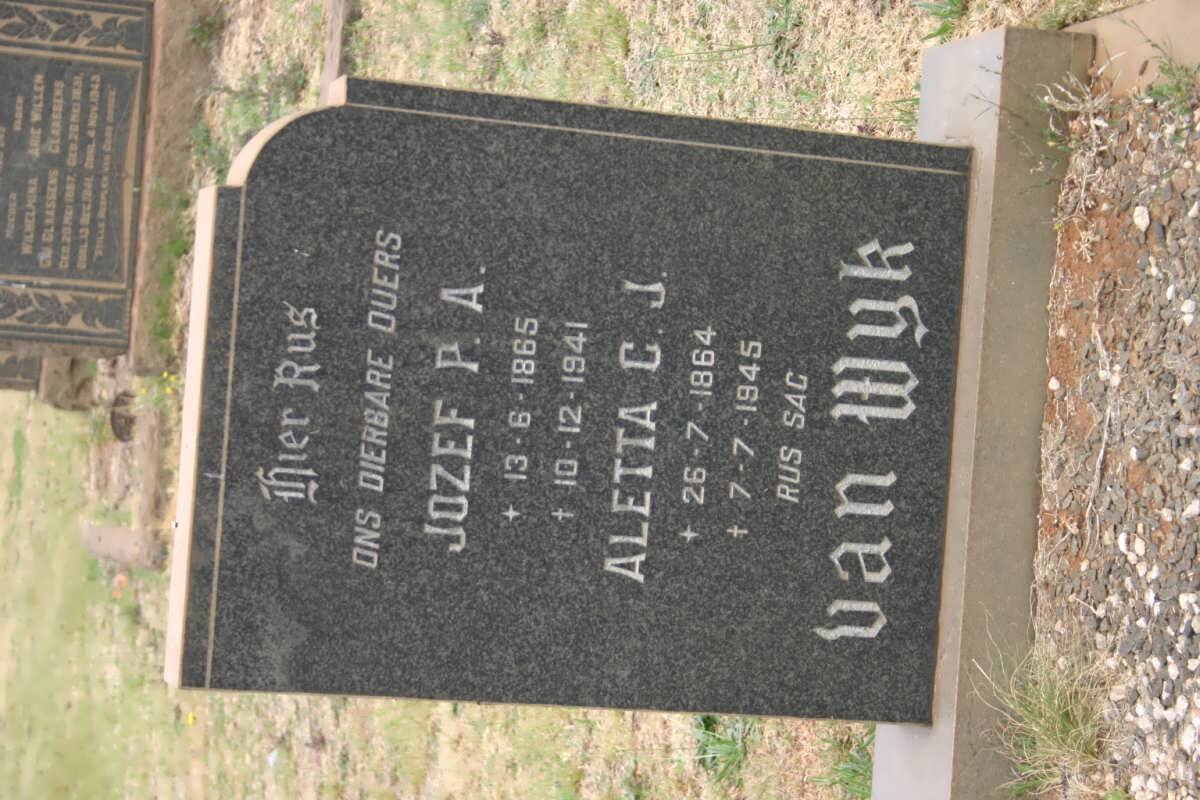 WYK Jozef P.A., van 1865-1941 &amp; Aletta C.J. 1864-1945