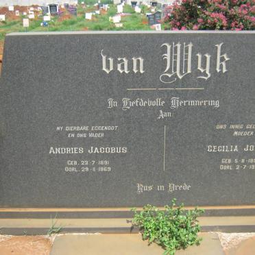 WYK Andries Jacobus, van 1891-1969 &amp; Cecilia Johanna 1894-1979