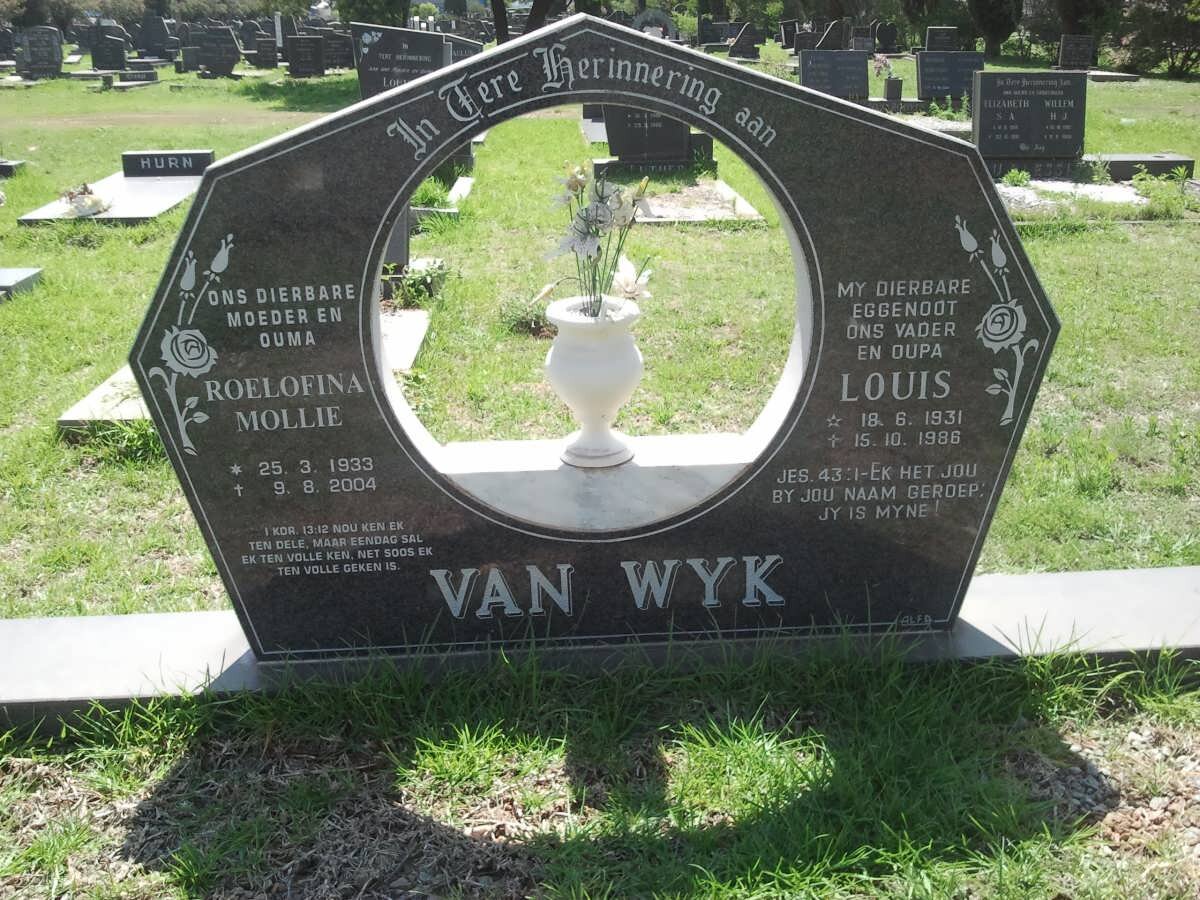WYK Louis, van 1931-1986 &amp; Roelofina Mollie 1933-2004