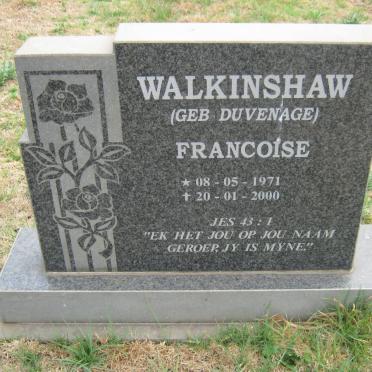 WALKINSHAW Francoise nee DUVENAGE 1971-2000