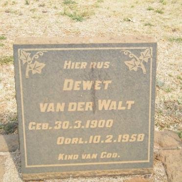 WALT Dewet, van der 1900-1958