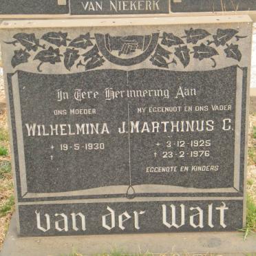 WALT Marthinus C., van der 1925-1976 &amp; Wilhelmina J. 1930-