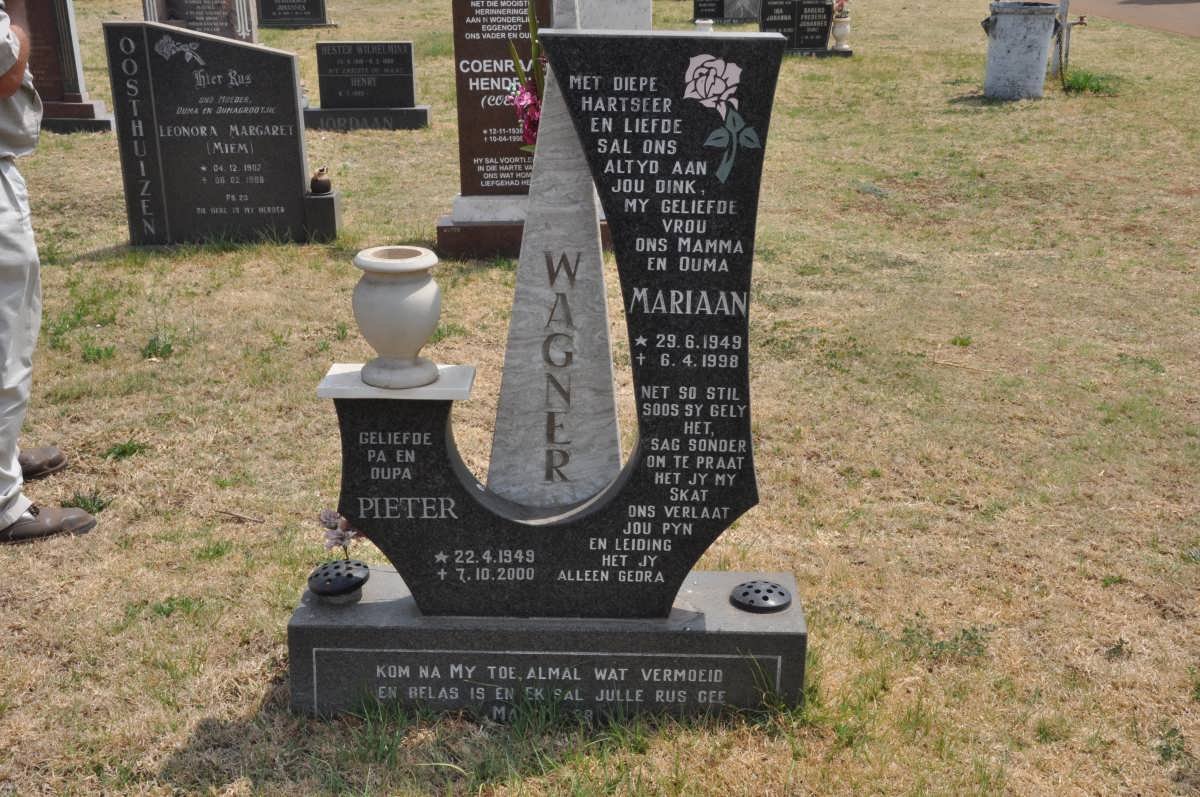 WAGNER Pieter 1949-2000 &amp; Mariaan 1949-1998