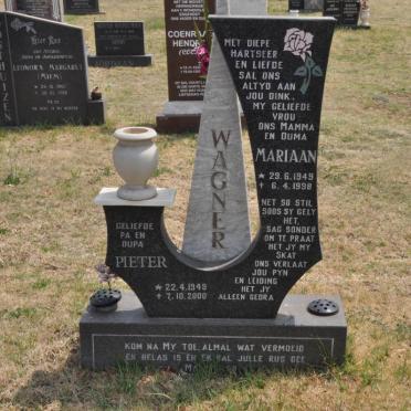 WAGNER Pieter 1949-2000 &amp; Mariaan 1949-1998