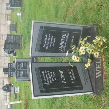 WELMAN Hennie 1937-2006 &amp; Annette GROBLER 1943-