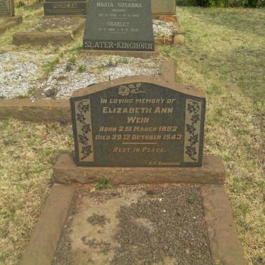 WEIR Elizabeth Ann 1882-1943