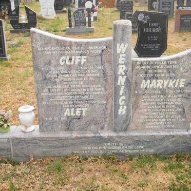WERNICH Cliff 1956-1999 &amp; Alet 1955- :: WERNICH Marykie 1983-1999