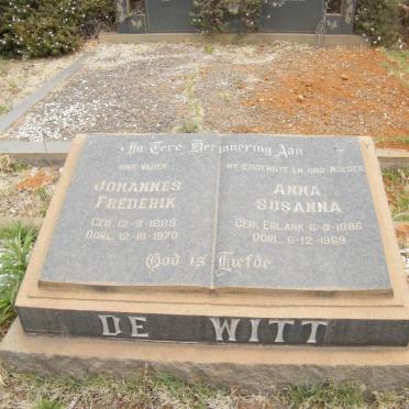 WITT Johannes Frederik, de 1889-1970 &amp; Anna Susanna ERLANK 1886-1969