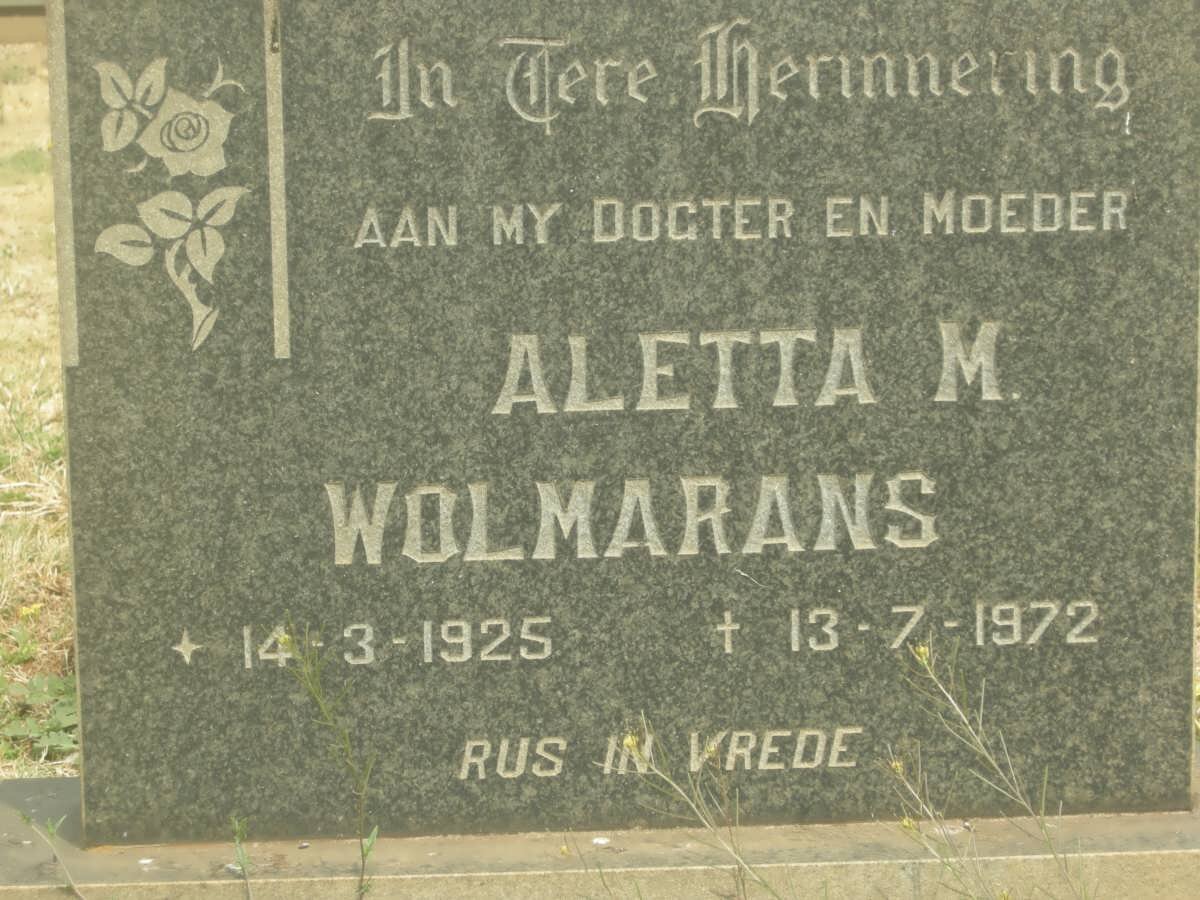 WOLMARANS Aletta M. 1925-1972