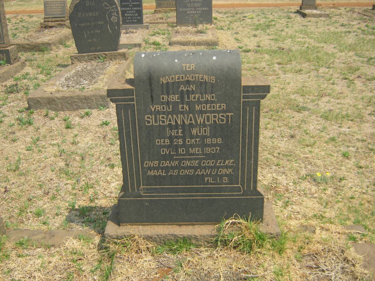 WORST Susanna nee WÜD 1896-1937