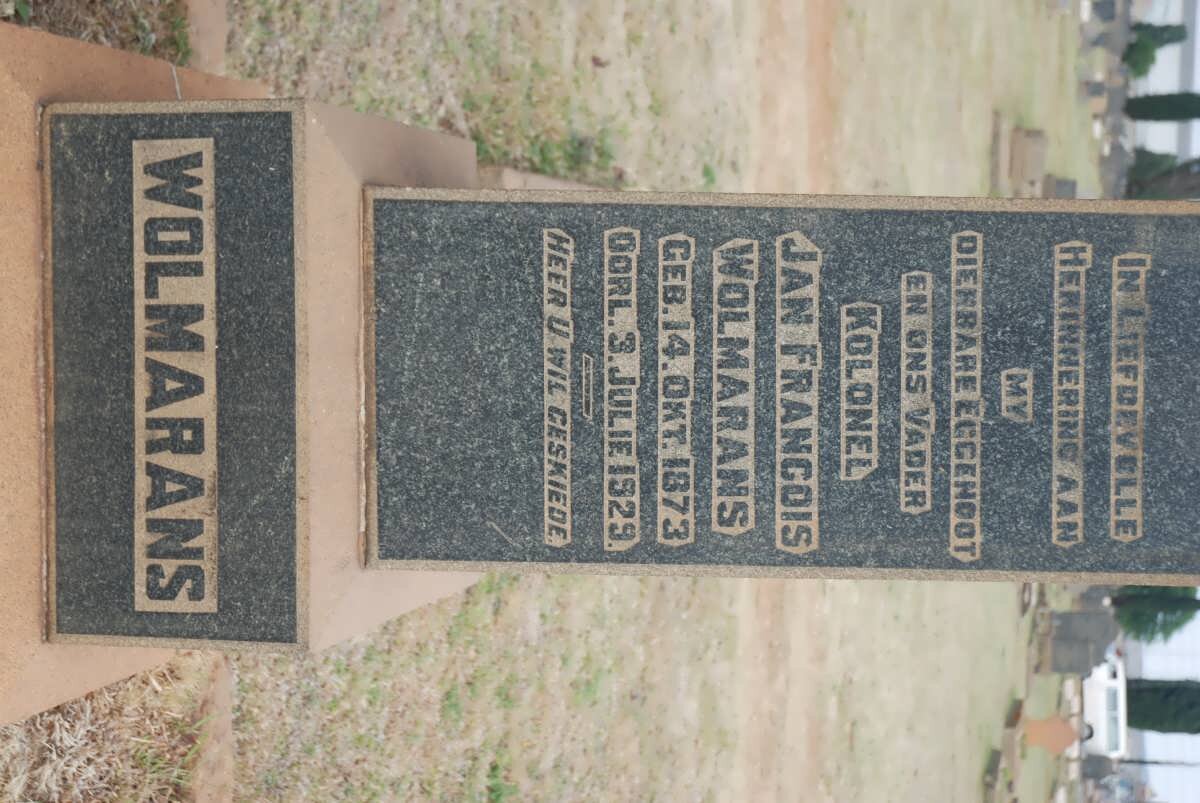 WOLMARANS Jan Francois 1873-1929