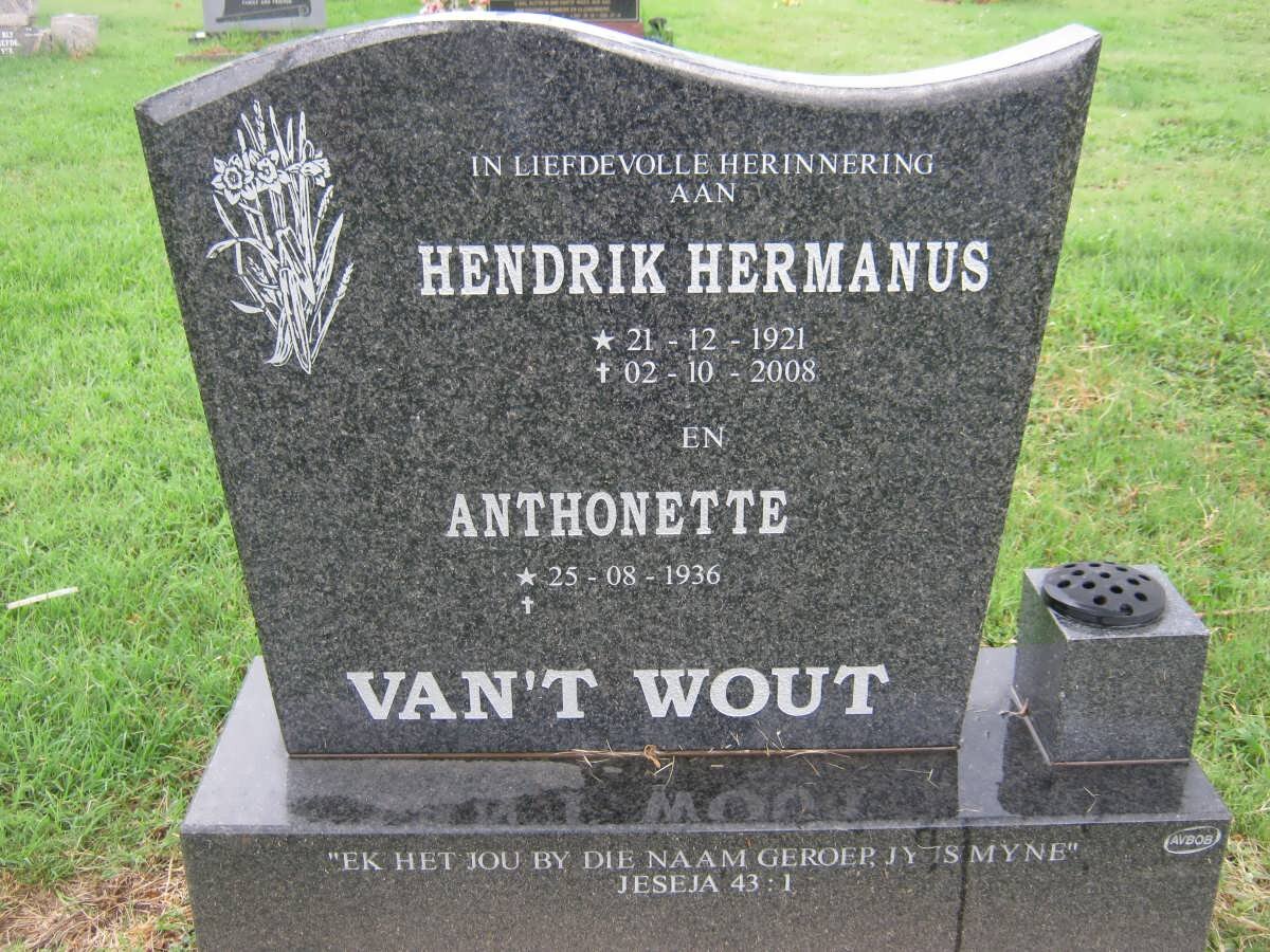 WOUT Hendrik Hermanus, van't 1921-2008 &amp; Anthonette 1936-