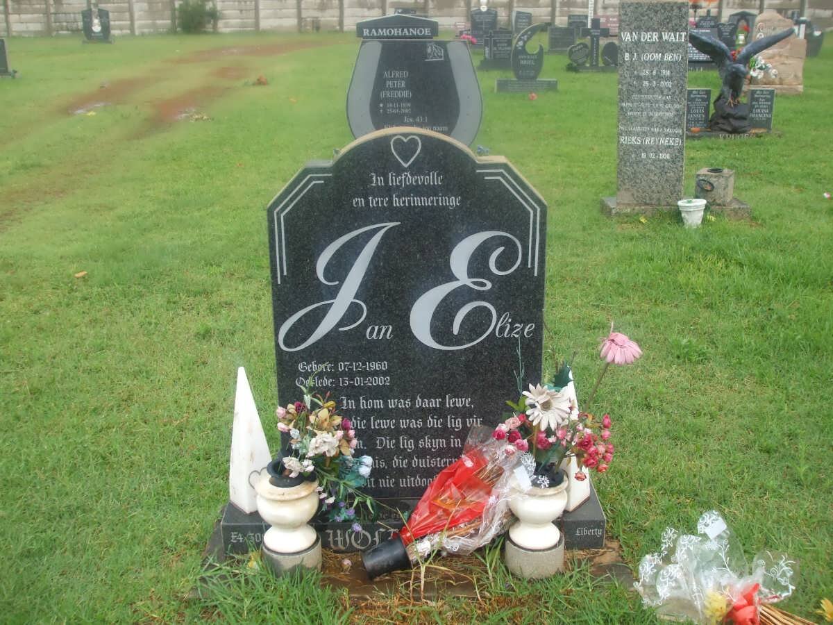 WOLMARANS Jan 1960-2002 &amp; Elize