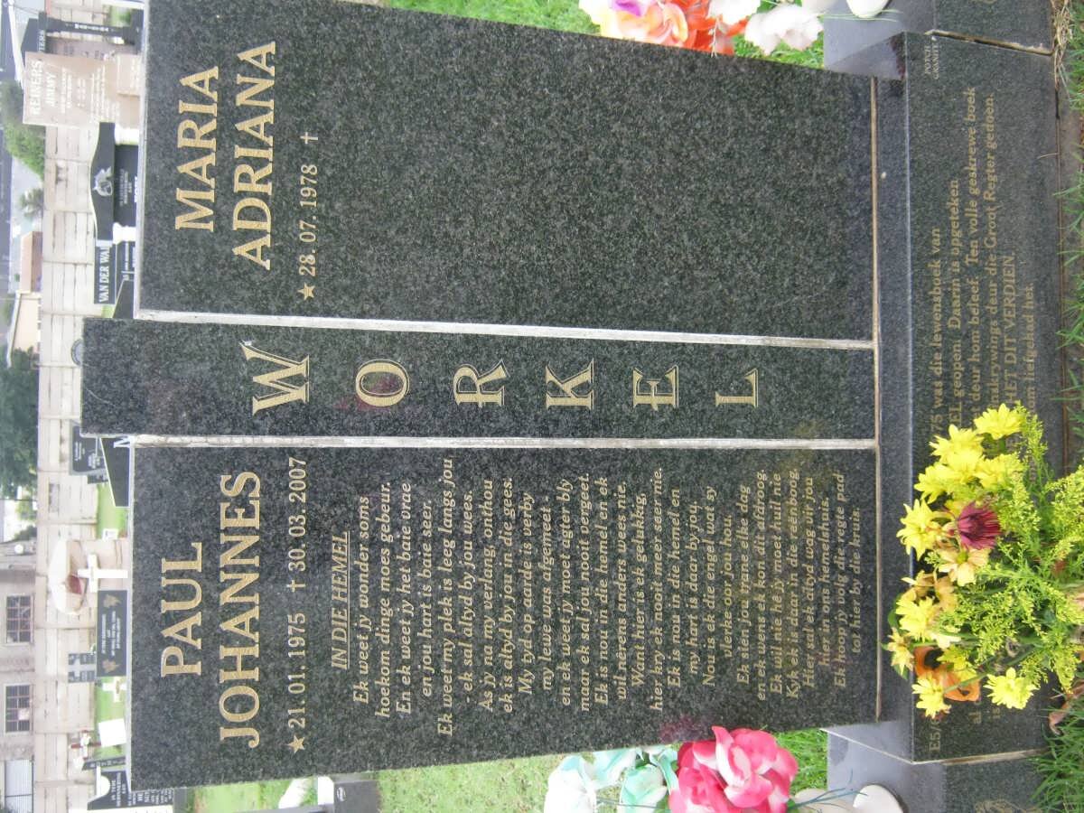 WORKEL Paul Johannes 1975-2007 &amp; Maria Adriana 1978-