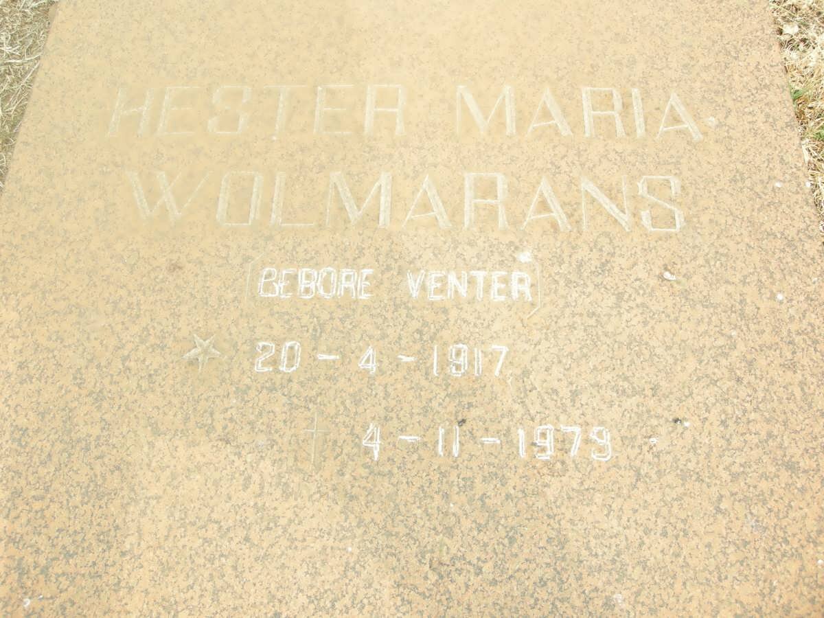 WOLMARANS Hester Maria nee VENTER 1917-1979