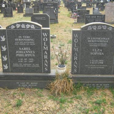 WOLMARANS Sarel Johannes Philippus 1935-1997 &amp; Elza Sophia 1935-1998