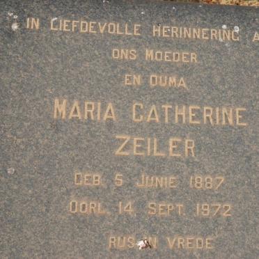 ZEILER Maria Catherine 1887-1972