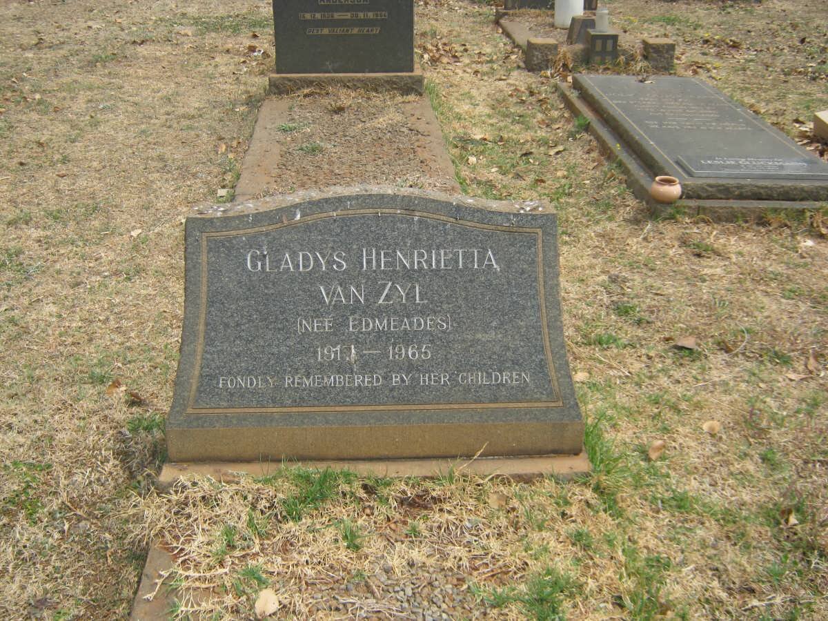 ZYL Gladys Henrietta, van nee EDMEADES 1917-1965