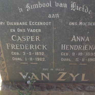 ZYL Casper Frederick, van 1892-1962 &amp; Anna Hendriena 1895-1969