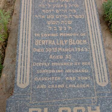 BLOCH Bertha Lily -1949