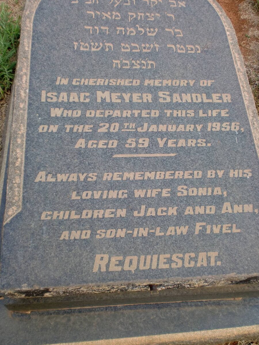 SANDLER Isaac Meyer -1956